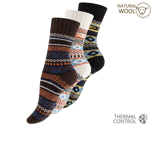 unisex Norwegian knitted socks with wool "HYGGE" Set 3