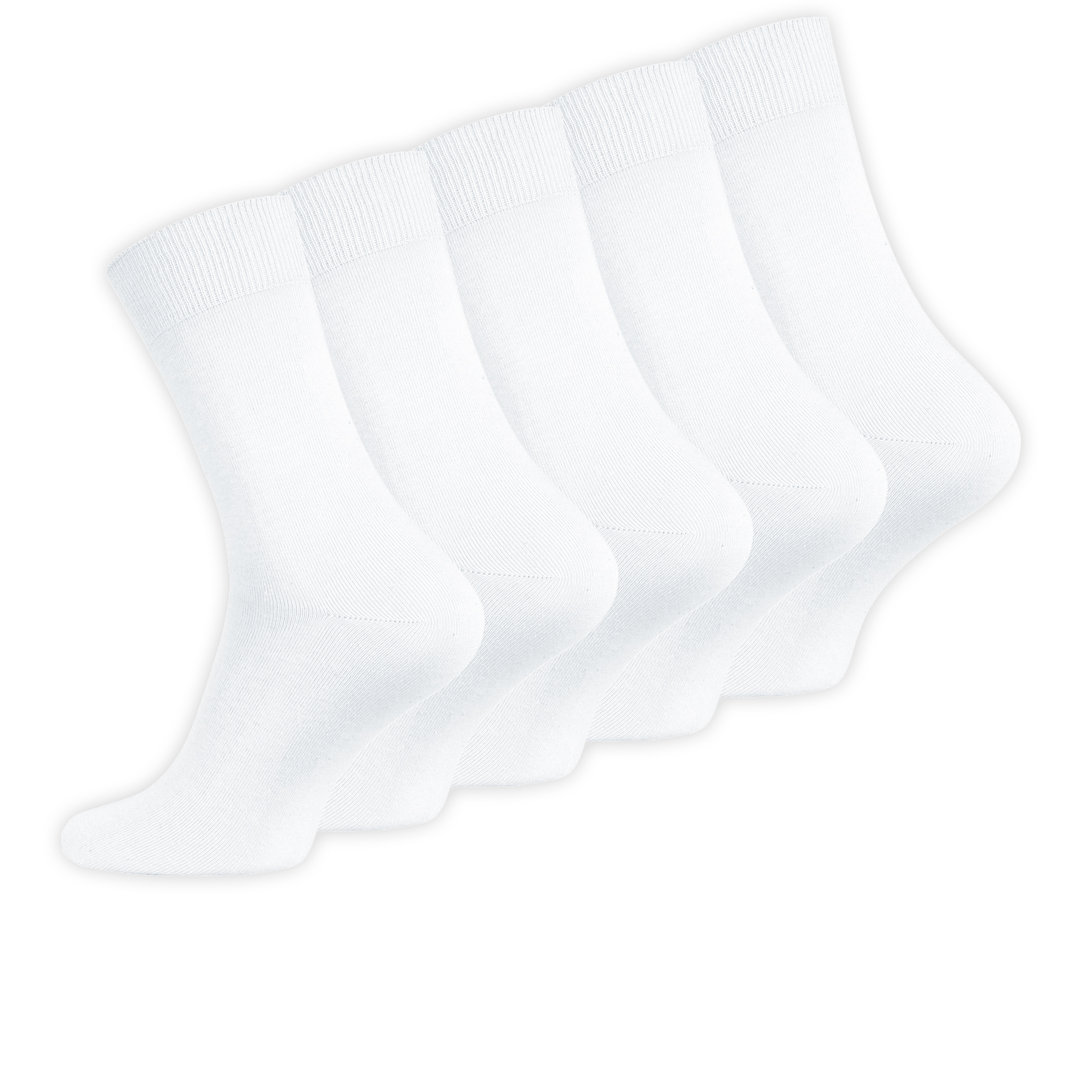 5er Pack Arztsocken 100% Baumwolle Doppelzylinder in weiss