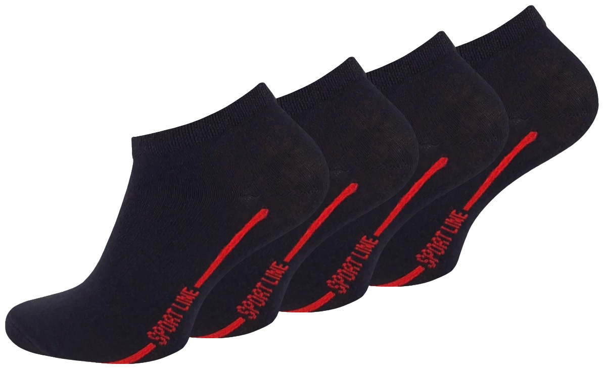 4er Pack Herren Sneaker Socken "SPORT LINE" - Farbe wählbar