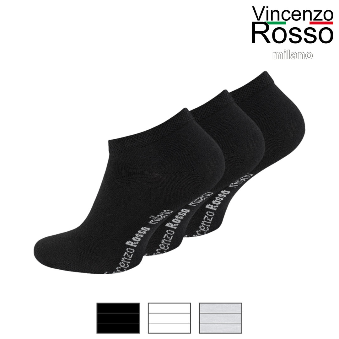 Vincenzo Rosso® 3er Pack Herren Sneaker Socken