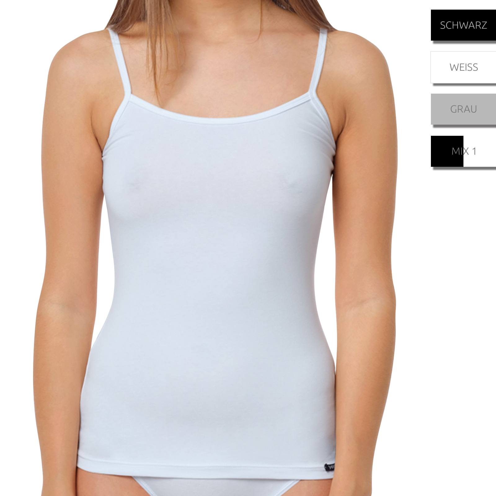 yenita® 2er Pack Damen Baumwoll Spaghetti Top "Cotton Stretch"