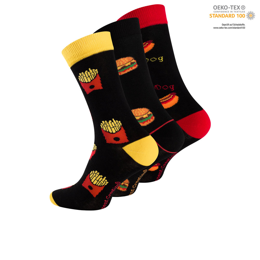 Vincent Creation® Unisex Casual Socken "Fast Food"
