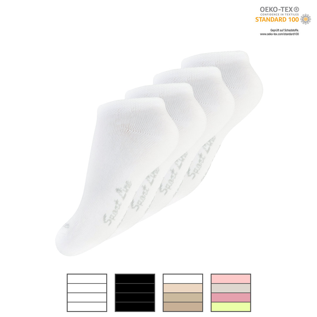 4er Pack Kinder Baumwoll Sneaker "SPORT LINE" - Farbe wählbar