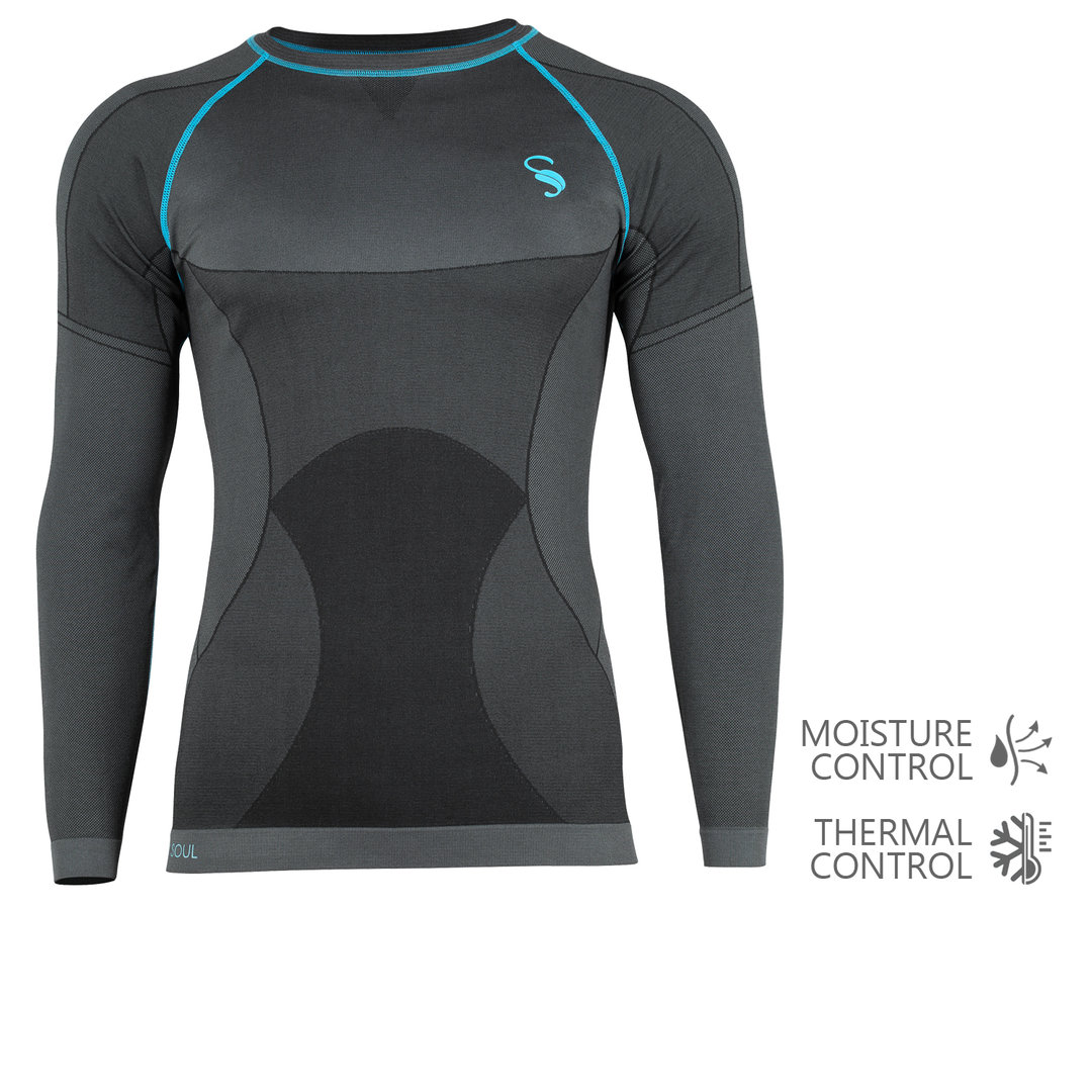 STARK SOUL® Herren seamless Base Layer langarm Shirt