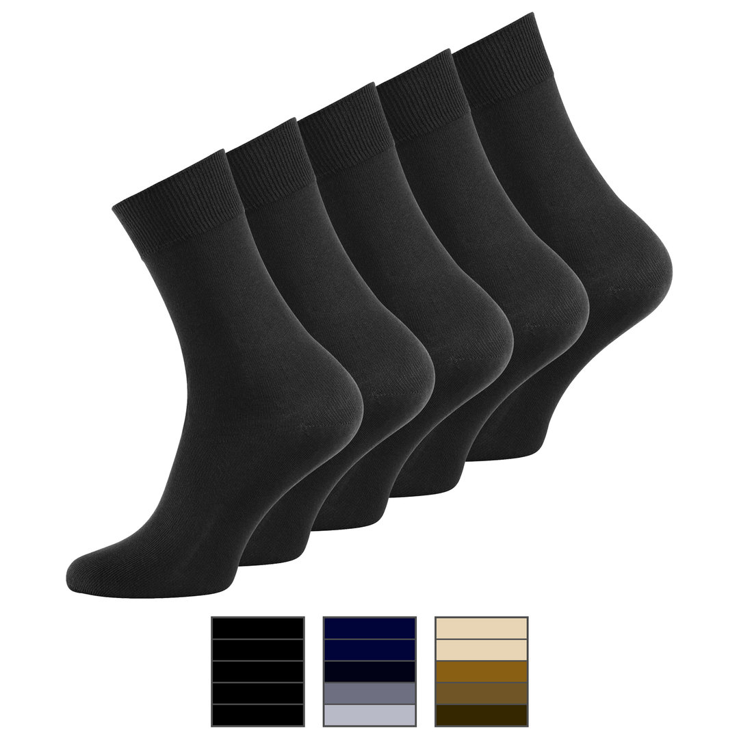 Herrensocken 100% Baumwolle 5er pack, mit handgekettelter Spitze - Farbe wählbar