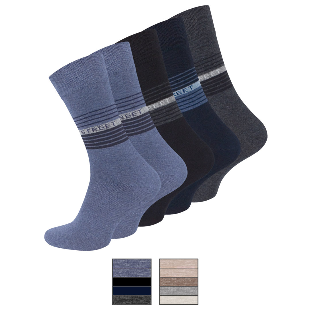 5er Pack Herren Baumwoll Socken "STREET" mit Ringel