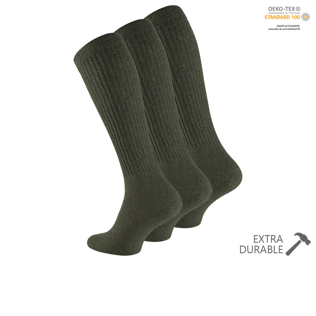 3er Pack Herren "ARMY" Kniestrümpfe in dunkelgrün