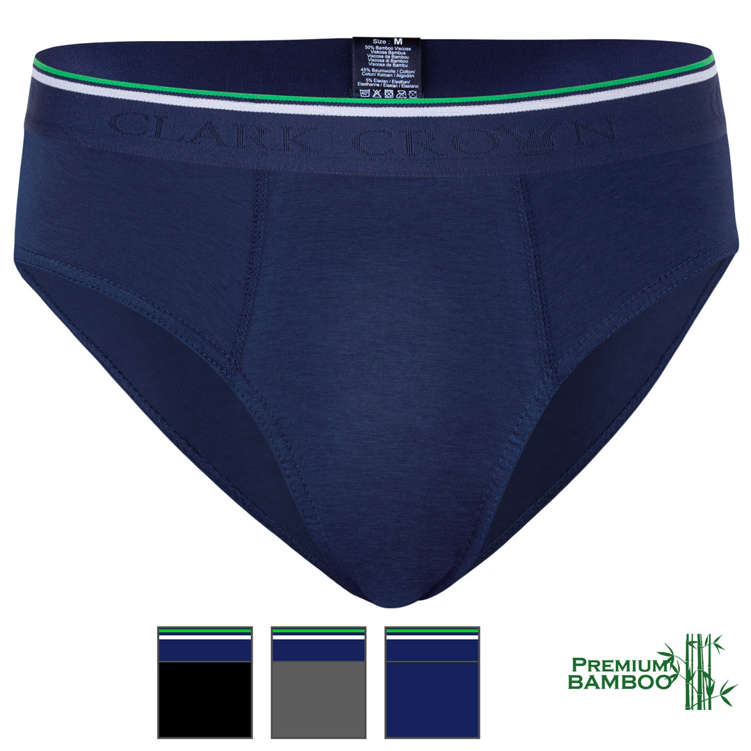 Clark Crown® 3er Pack Herren Sport Slip aus BAMBUS - Farbe wählbar
