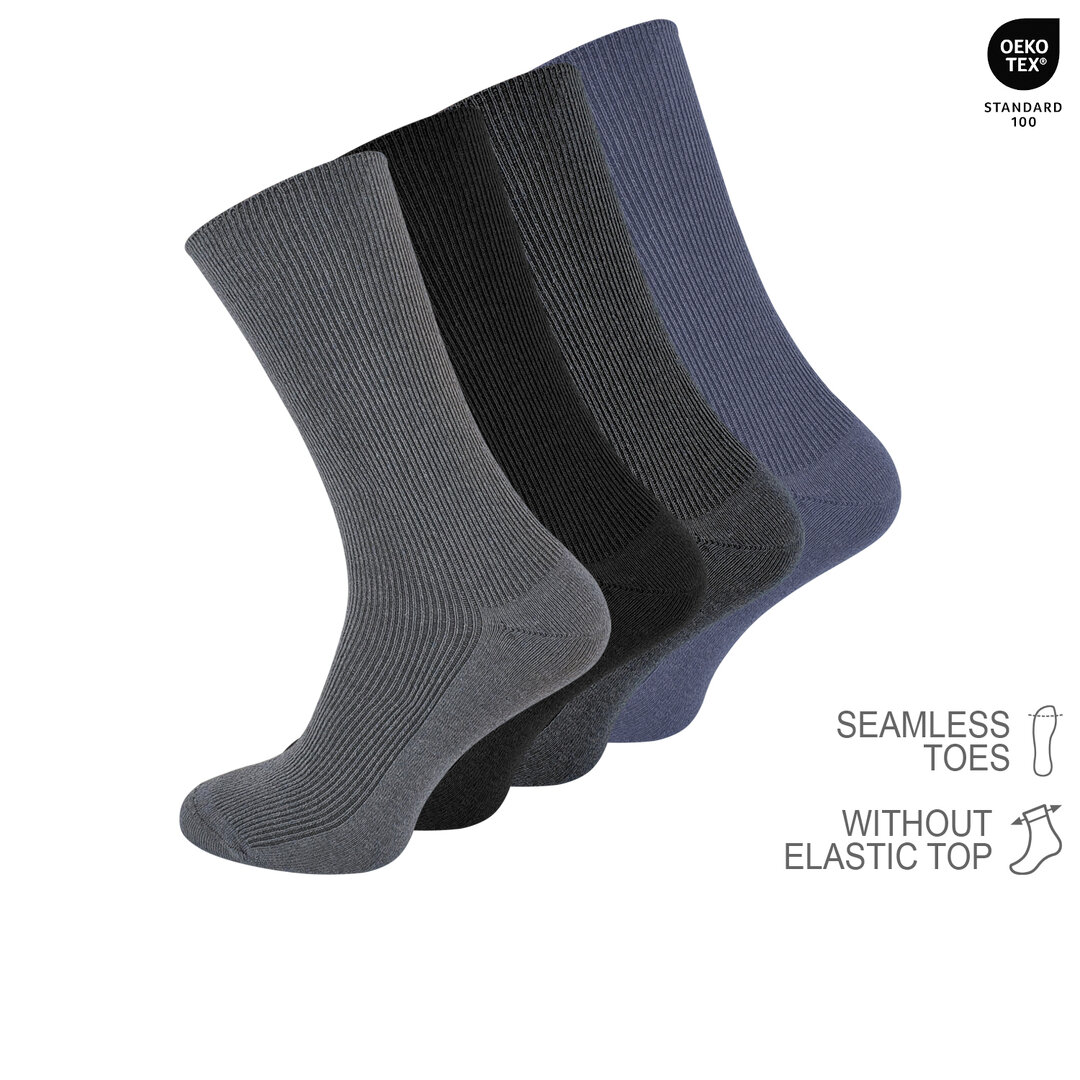 4er Pack Herren Socken ohne Gummibund im Farbmix - Baumwolle