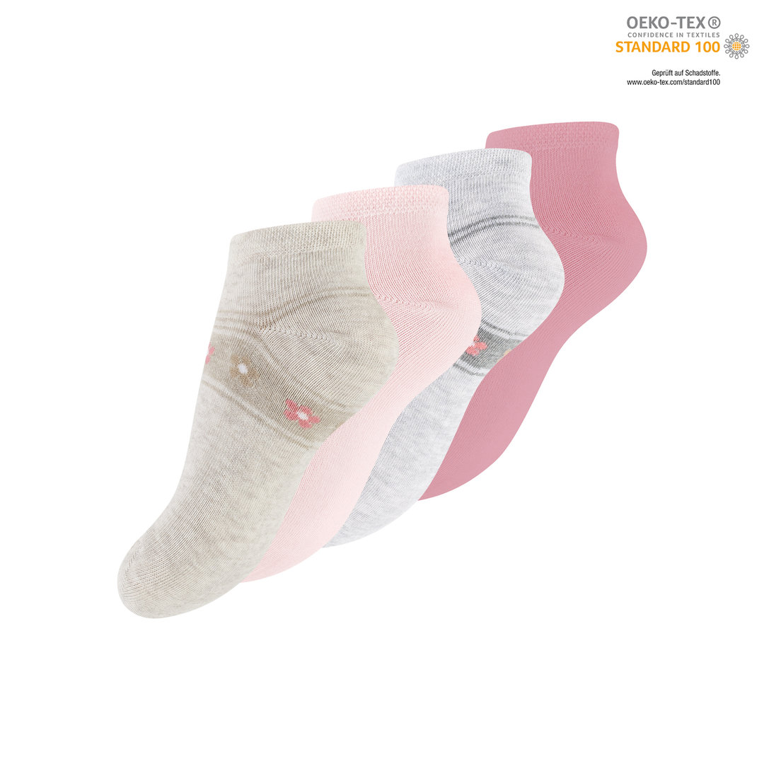 4er Pack Kinder Baumwoll Sneaker "FLOWER"