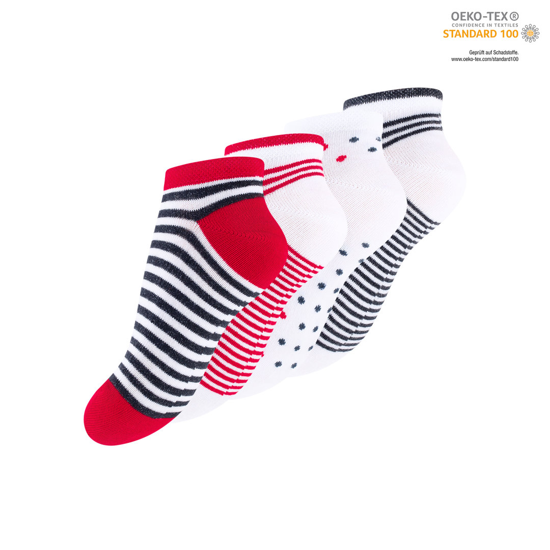 4er Pack Kinder Baumwoll Sneaker "Miss Sailor"