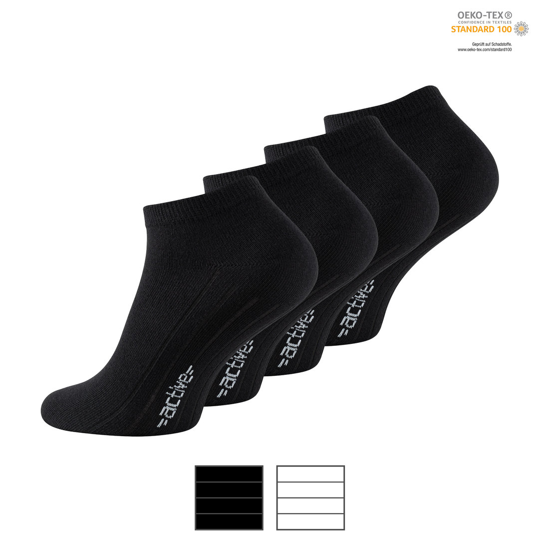 Herren Sneaker Socken 4er Pack "active" mit Rippsohle - Farbe wählbar