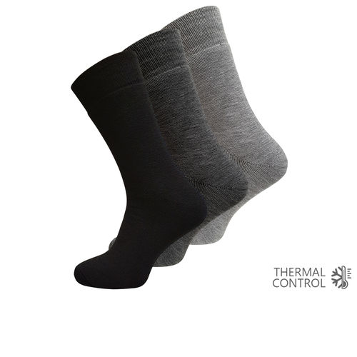men full terry thermal socks with soft elastic top