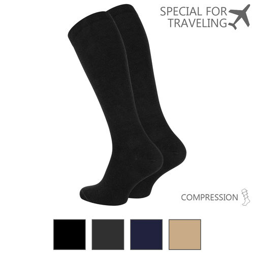 unisex compression supporting- and travel knee socks - color selectable