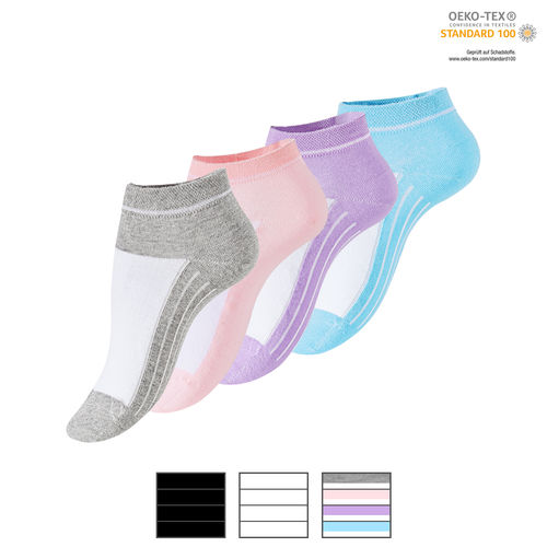 ladies trainer socks with ribbed sole - color selectable