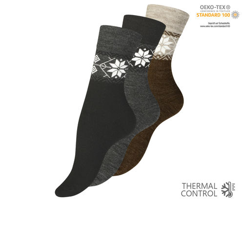 yenita® Damen Winter Socken mit Eiskristallmuster