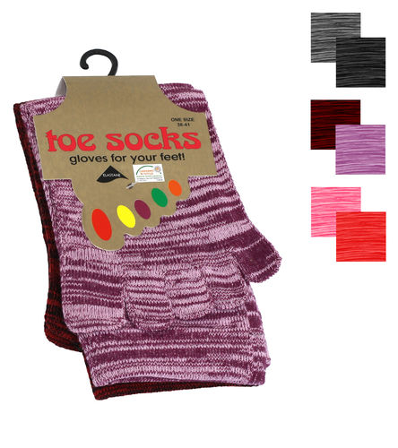 ladies cotton toes socks "FOOT GLOVES" - color selectable