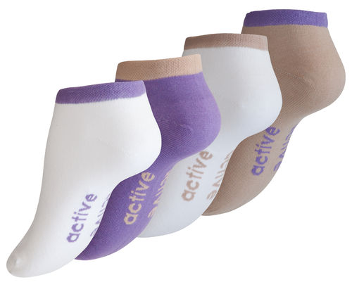 ladies trainer socks "ACTIVE" with contrasting color loop