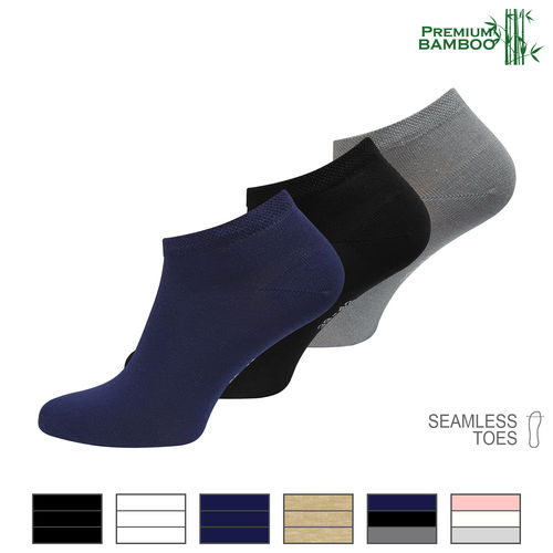 unisex BAMBOO ankle socks with handlinked toes - color selectable