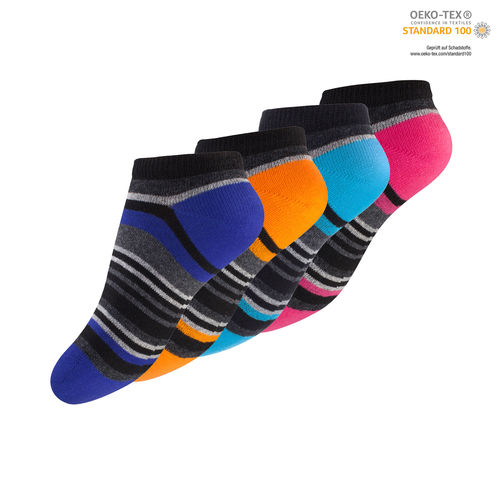 kids cotton ankle socks "FINE STRIPE" with colorful rings