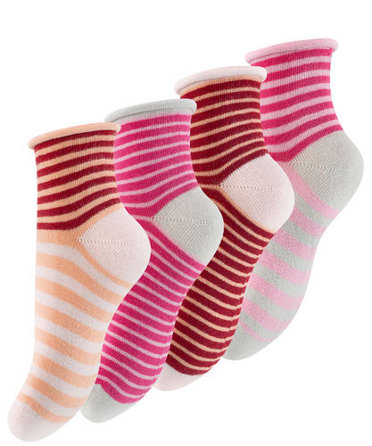 kids cotton socks with rolling loop "BERRY STRIPES"