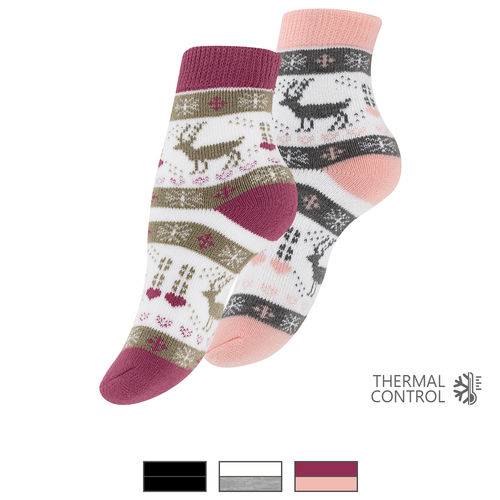 yenita® women THERMAL socks with reindeer design - color selectable