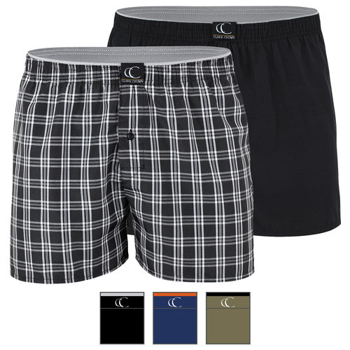 Clark Crown® men woven boxershort with fly button - color selectable