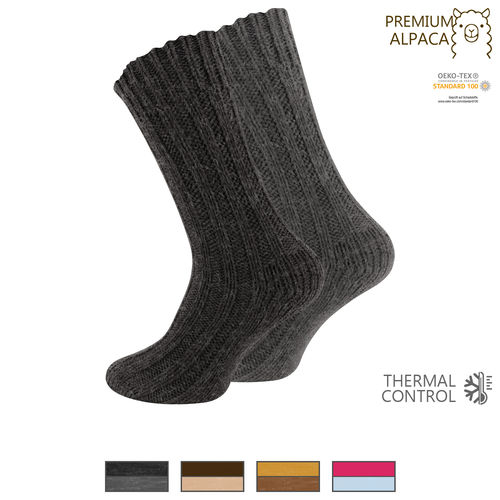 unisex rough knitted socks with ALPACA wool - color selectable