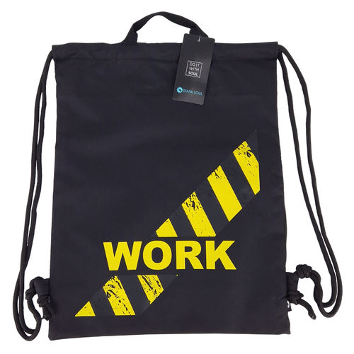 Stark Soul carrier bag with zip pocket and WORK print