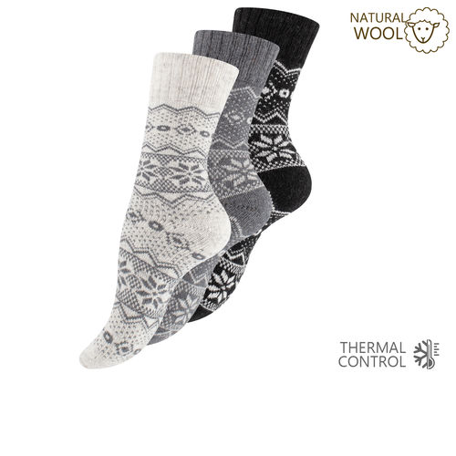 unisex Norwegian knitted socks with wool "HYGGE" Set 4