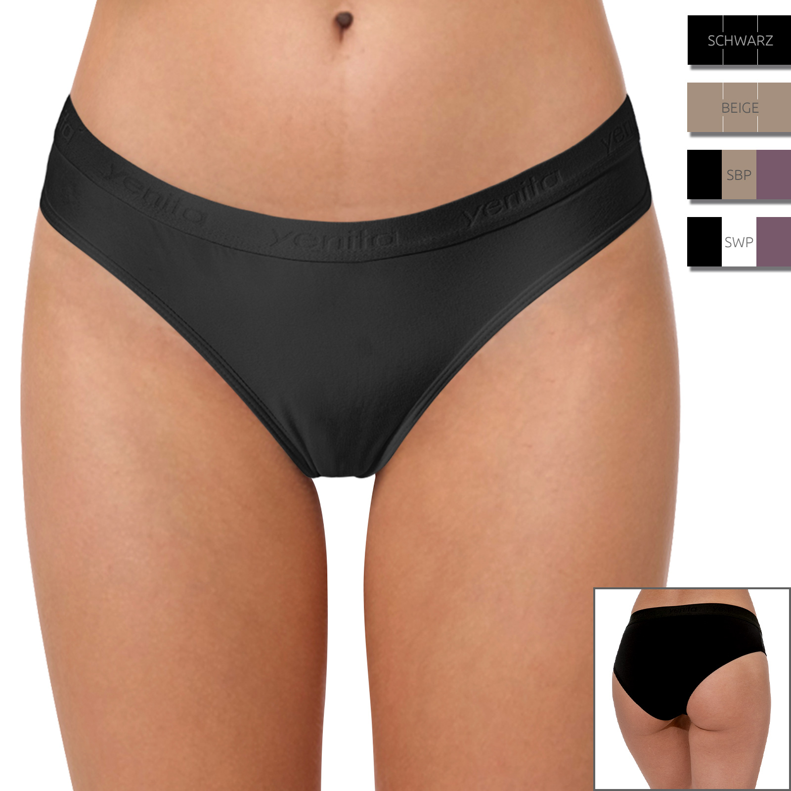 yenita® Damen Baumwoll Bikini Slip "SPORT COLLECTION" - Farbe wählbar