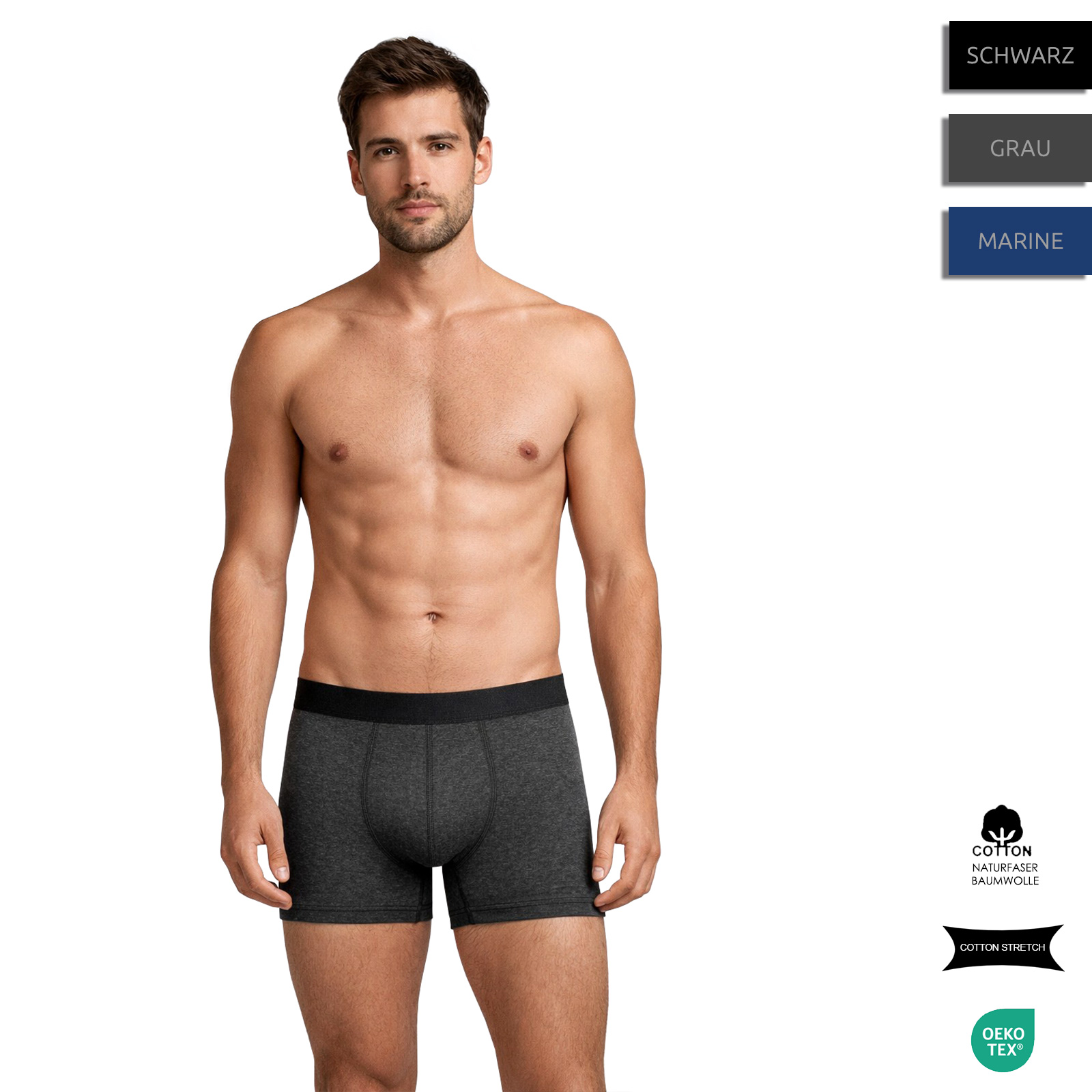 Vincenzo Rosso® Herren Boxershorts aus Baumwolle mit Elasthan - Farbe wählbar