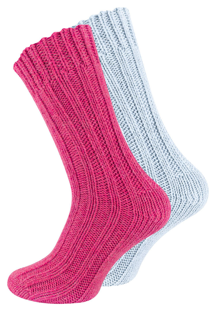 2er Pack Unisex Grobstrick-Socken mit ALPAKA Wolle