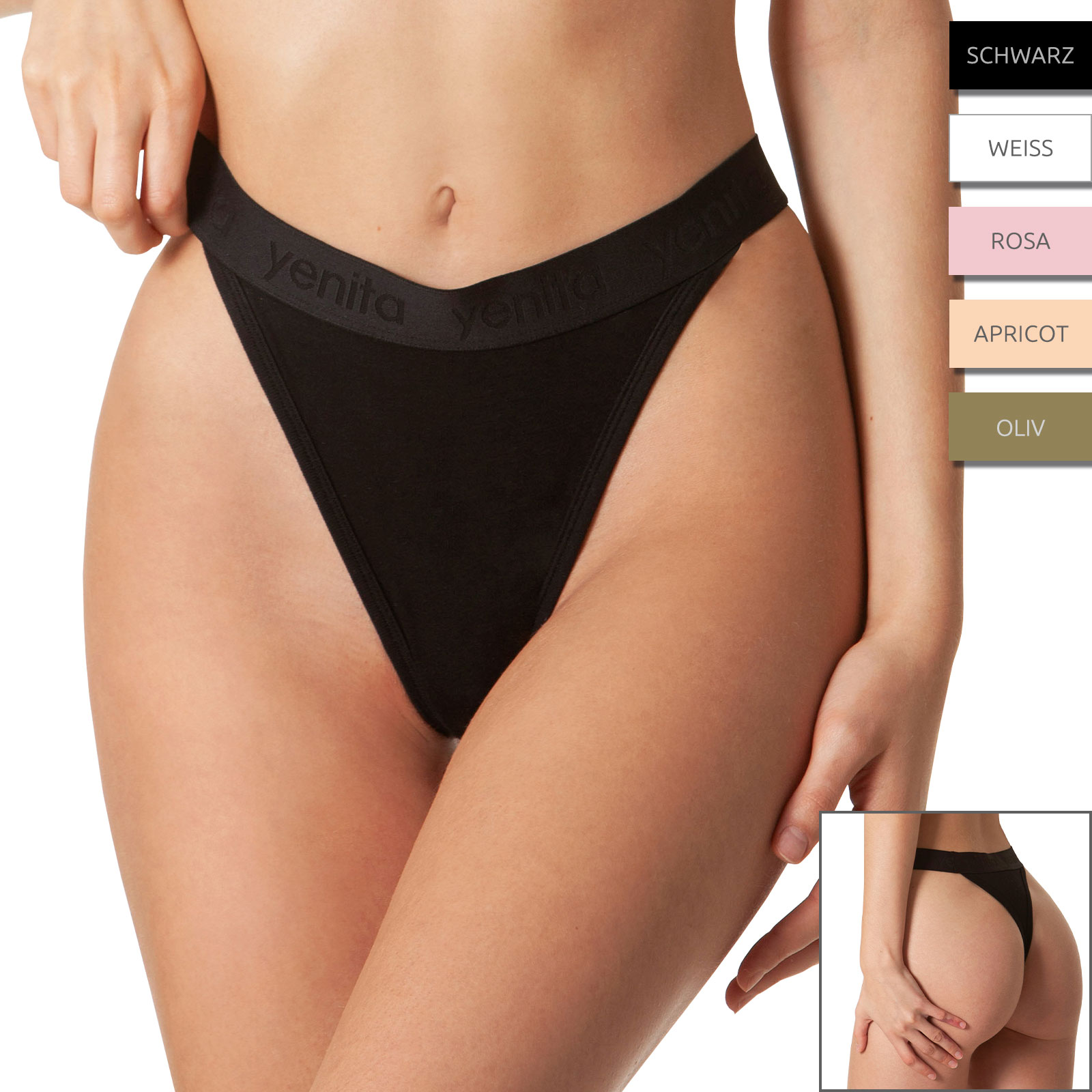 yenita® Damen Triangel Tanga "BAMBUS" - Farbe wählbar
