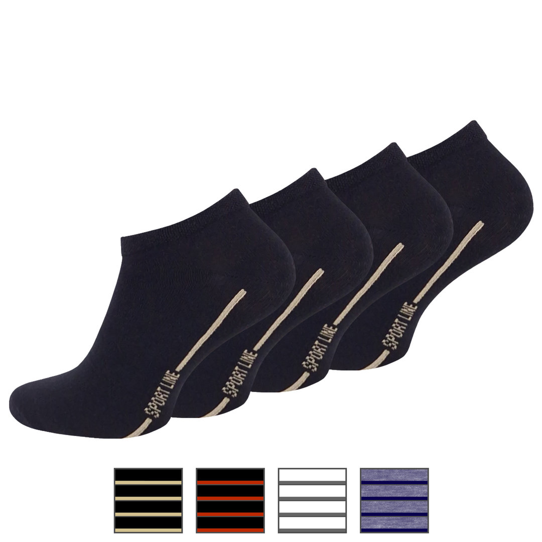 4 Pack men trainer socks "SPORT LINE" - color selectable