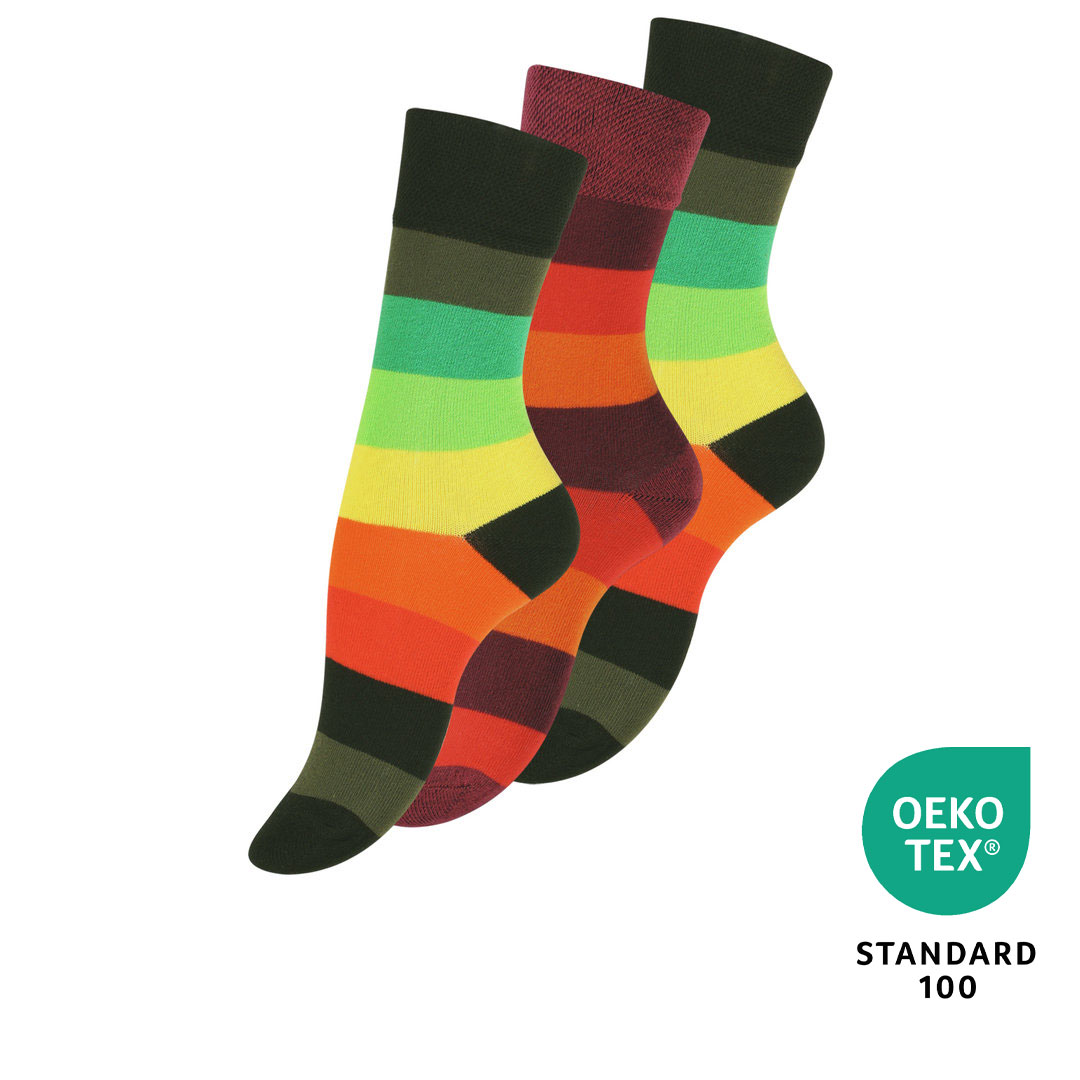 Vincent Creation® 3er Pack Damen Socken "Rainbow"